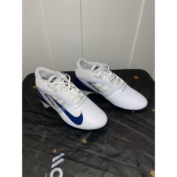 New Men’s 11 Nike Alpha Menace 4 Pro White Navy Cleats FD7037-104 - Picture 4 of 9